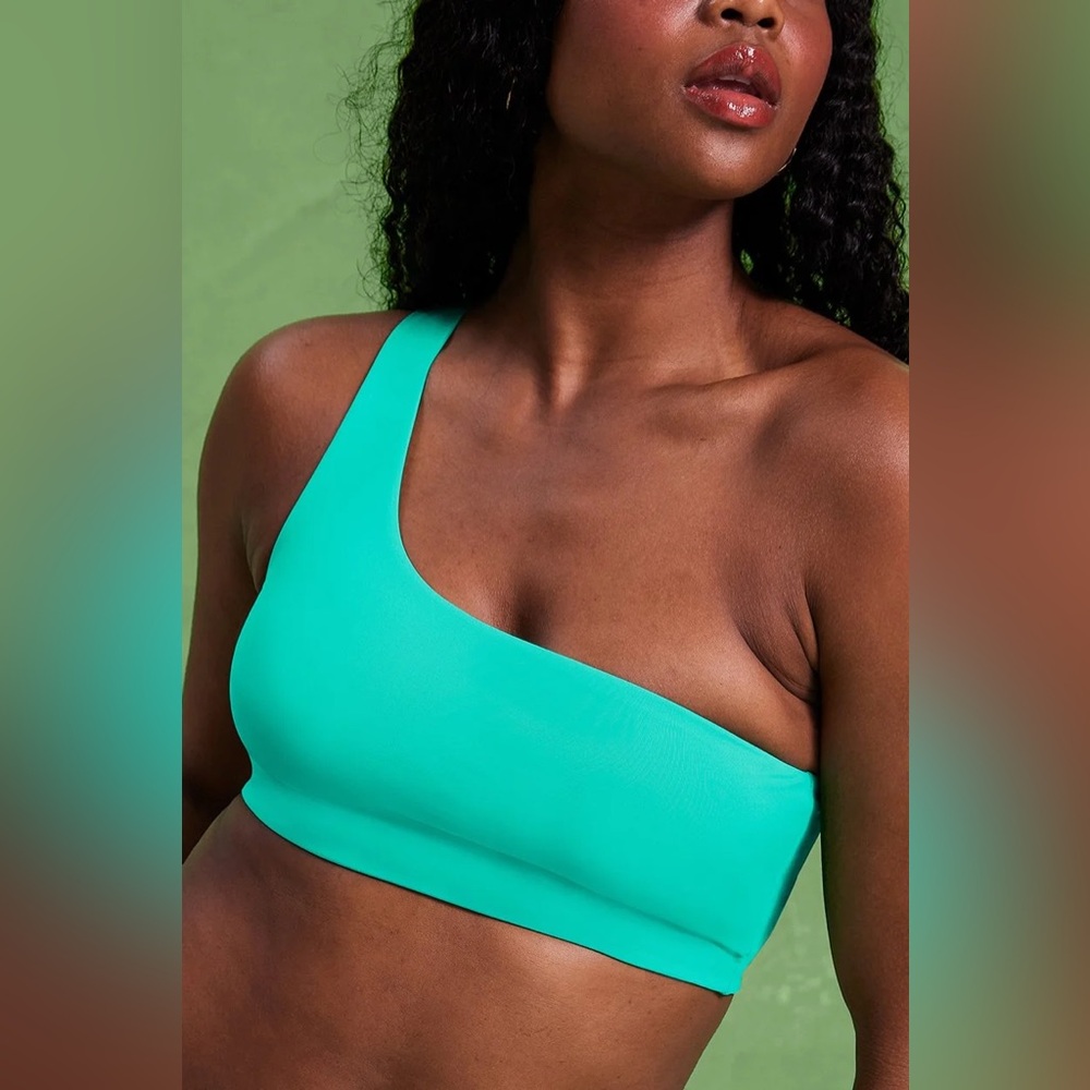 Girlfriend Collective Caspian Bikini Swim Top Aqua Blue XS